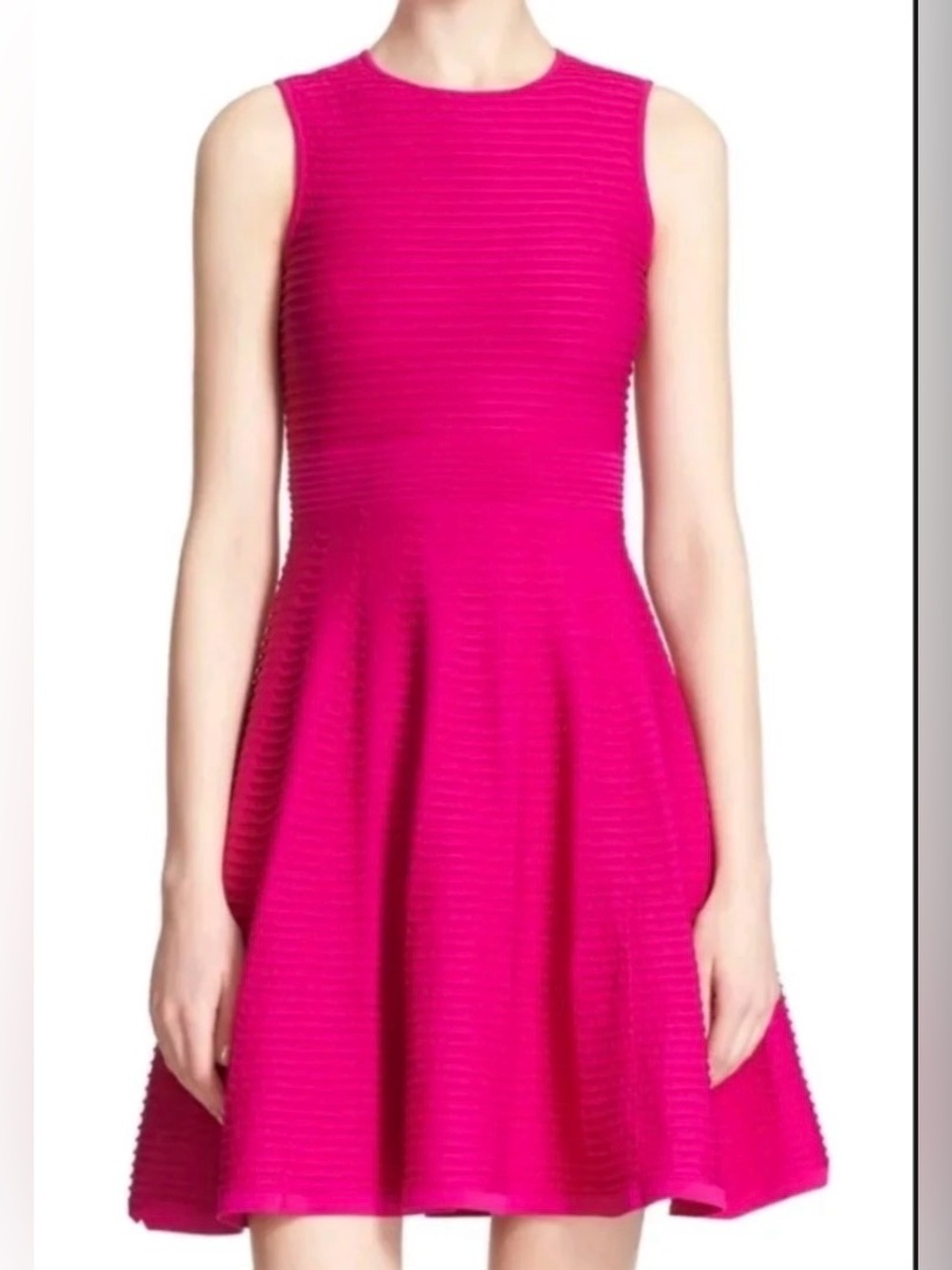Ted Baker Knot Bright Fuchsia Sleeveless Fit & Flare Mini Dress